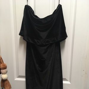 Likely black velvet dress